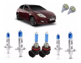 Kit Lâmpadas Super Brancas Fiat Bravo H1 + H1 + H11 + Led