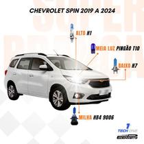 Kit Lâmpadas Super Brancas TechOne Chevrolet Spin 2019 a 2024 com Brinde