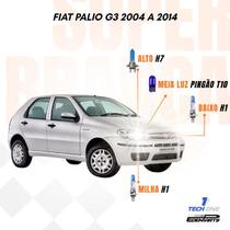 Kit Lâmpadas Super Brancas TechOne Fiat Palio G3 2004 a 2014 com Brinde
