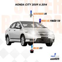 Kit Lâmpadas Super Brancas TechOne Honda City 2009 a 2014 com Brinde