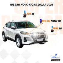 Kit Lâmpadas Super Brancas TechOne Nissan Kicks 2022 a 2025 com Brinde