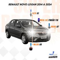 Kit Lâmpadas Super Brancas TechOne Renault Logan 2014 a 2024 com Brinde