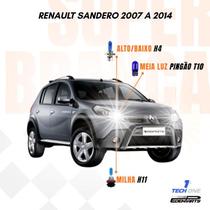 Kit Lâmpadas Super Brancas TechOne Renault Sandero 2007 a 2017 com Brinde
