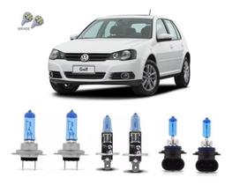 Kit Lampadas Super Brancas Vw Golf 2007 A 2013 Farol + Milha