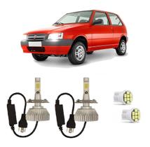 Kit Lâmpadas Super Led Farol Alto Baixo Fiat Uno 1984 À 2010 Kit Lâmpadas Super Led Farol Alto Baixo Fiat Uno 1984 À 2010