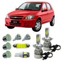 Kit Lâmpadas Super Led Farol Alto Baixo H4 Gm Celta Kit Leds Placa Teto Ré Farolete