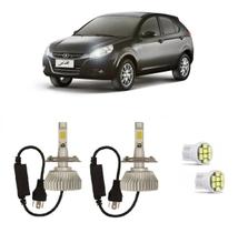 Kit Lâmpadas Super Led Farol Alto Baixo JAC J3 2010 à 2015