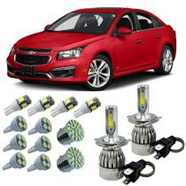 Kit Lâmpadas Super Led H4 GM Cruze Farol Alto Baixo + Leds