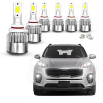 Kit Lâmpadas Super Led Sportage 2018 Farol Alto Baixo Milha