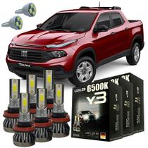 Kit Lâmpadas Super Led Y3 Fiat Toro 2016 Em Diante + T10