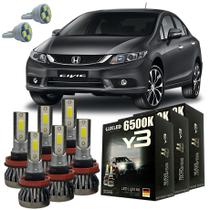 Kit Lâmpadas Super Led Y3 Honda Civic 2012 A 2016 + T10