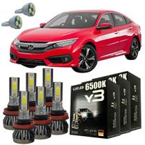 Kit Lâmpadas Super Led Y3 Honda Civic 2018 A 2022 + T10
