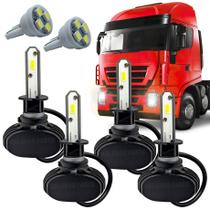 Kit Lâmpadas Ultra Led Farol Alto e Baixo H7 e H1 32.000LM Caminhão 12V 24V 55W Pingo T10 Led