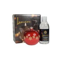 Kit Lamparina Decorativa Natal + Fluido 100ml Velas Bistrot