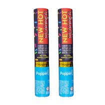 Kit Lança Confete 30cm New Hot Popper Tradicional - Escolha a Quantidade! Quantidade:2