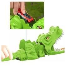 kit Lançador de Carrinhos Tubarão ou Jacaré com 6 Carrinhos Brinquedo de Criança
