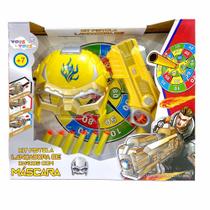 Kit Lancador De Dardos Com Mascara Amarelo Toys e Toys