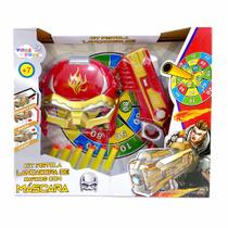 Kit Lancador De Dardos Com Mascara Vermelho Toys e Toys