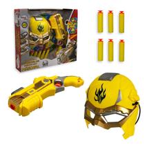 Kit Lançadora Dardos de brinquedo com Máscara - Amarelo