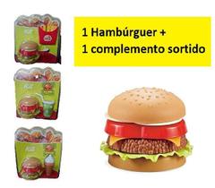 Kit Lanche Brinquedo 1 Hambúrguer + 1 Complemento Sortido
