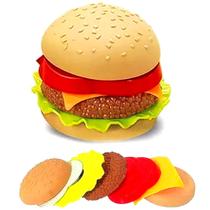 Kit Lanche com Hambúrguer de Montar Brinquedo com 7 Partes Kit Lanche com Hambúrguer de Montar Brinquedo com 7 Partes