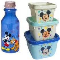 Kit Lanche Escola Mickey Disney Infantil Potes e Garrafa