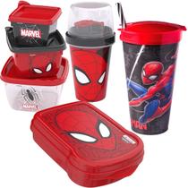 Kit Lanche Escolar Infantil Homem Aranha C/ Garrafinha 320ml Kit Lanche Escolar Infantil Homem Aranha C/ Garrafinha 320ml