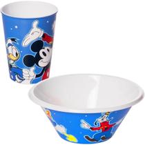 Kit Lanche Infantil Mickey Copo e Pratinho Bowl Disney Kit Lanche Infantil Mickey Copo e Pratinho Bowl Disney