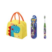 Kit Lancheira Bolsa Térmica Infantil Com Escova De Dentes Escola Creche Viagem