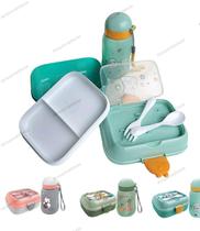 Kit lancheira e garrafinha infantil 750ml garrafa