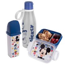 Kit Lancheira Escolar 3 Peças Plasutil Garrafa Sanduicheira Pote Marmita Infantil Case Dental