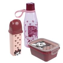 Kit Lancheira Escolar 3 Peças Plasutil Garrafa Sanduicheira Pote Marmita Infantil Case Dental