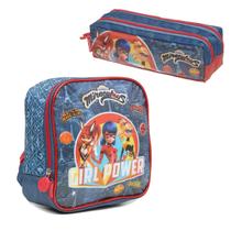 Kit Lancheira + Estojo Duplo Miraculous Ladybug Team Work - Pacific