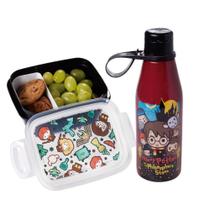 Kit Lancheira Harry Potter Charms Volta às Aulas 1 Pote Marmita 1 Garrafa Plasútil Kit Lancheira Harry Potter Charms Volta às Aulas 1 Pote Marmita 1 Garrafa Plasútil