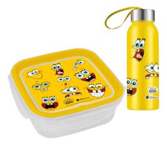 Kit Lancheira Infantil Bob Esponja Pote Marmita Garrafa Squeeze Escola Criança Bandeirante Kit Lancheira Infantil Bob Esponja Pote Marmita Garrafa Squeeze Escola Criança Bandeirante