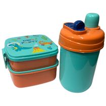Kit Lancheira Infantil com 2 Potes Empilháveis e Garrafinha 600ml Kit Lancheira Infantil com 2 Potes Empilháveis e Garrafinha 600ml