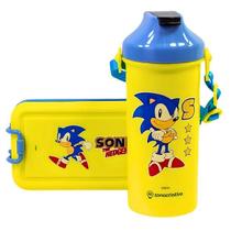Kit Lancheira Marmita e Copo Infantil Sonic Zona Criativa Kit Lancheira Marmita e Copo Infantil Sonic Zona Criativa