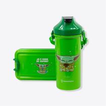 Kit Lancheira Marmita Talher Garrafa Baby Yoda Mandalorian