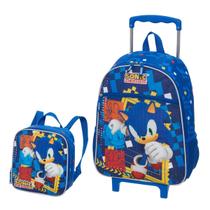 Kit Lancheira + Mochila Rodinha Sonic Step It Up - Pacific