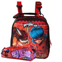 Kit Lancheira Térmica Com Estojo Escolar Ladybug Miraculous