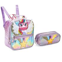 Kit Lancheira Térmica e Estojo Escolar Unicórnio Kit Lancheira Térmica e Estojo Escolar Unicórnio
