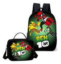 Kit Lancheira Termica E Mochila Escolar Estampa Ben Alien 10