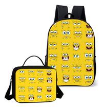 Kit Lancheira Termica E Mochila Escolar Tema Esponja Desenho Lançamento