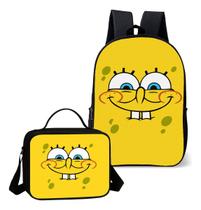Kit Lancheira Termica E Mochila Escolar Tema Esponja Desenho