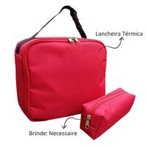 Kit Lancheira Térmica e Necessaire Multiuso Conserva Alimentos, Leve e Compacta Ideal para Viagem, Escola, Academia e Dia a Dia
