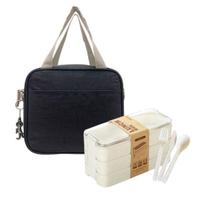 Kit Lancheira Térmica e Pote Marmita 900ml 3 Camadas Bege Lancheira Fitness Trabalho Escola Almoço Kit Lancheira Térmica e Pote Marmita 900ml 3 Camadas Bege Lancheira Fitness Trabalho Escola Almoço