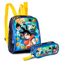 Kit Lancheira Térmica + Estojo Escolar Dragon Ball Z Azul