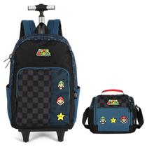 Kit Lancheira Térmica + Mochila de Rodinha Super Mario Kit Lancheira Térmica + Mochila de Rodinha Super Mario