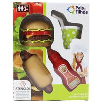 Kit lanchinho comidinha fast food 4 peças - pais e filhos