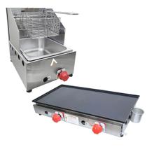 Kit Lanchonete Chapa 60cm e Fritadeira Profissional 1 Cuba Alcamar Kit Lanchonete Chapa 60cm e Fritadeira Profissional 1 Cuba Alcamar